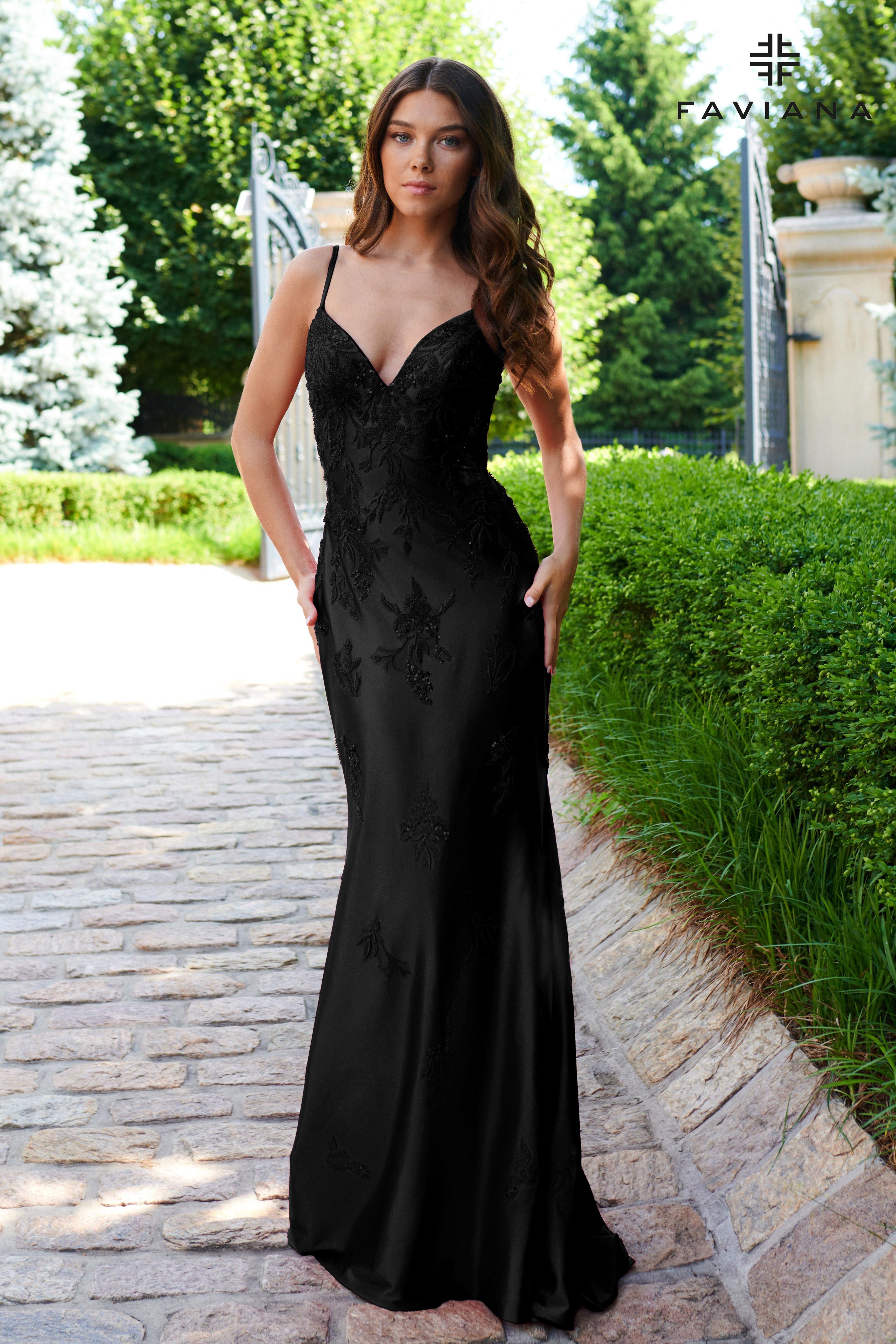 Elegant Dark Green Emerald Long Dress With Lace V Neck And Criss Cross Back Black Beaded Satin Long V Neck Dress With Open Back 11245 Elegant Dark Green Emerald Long Dress With Lace V Neck And Criss Cross Back Black Beaded Satin Long V Neck Dress With Open Back 11245
