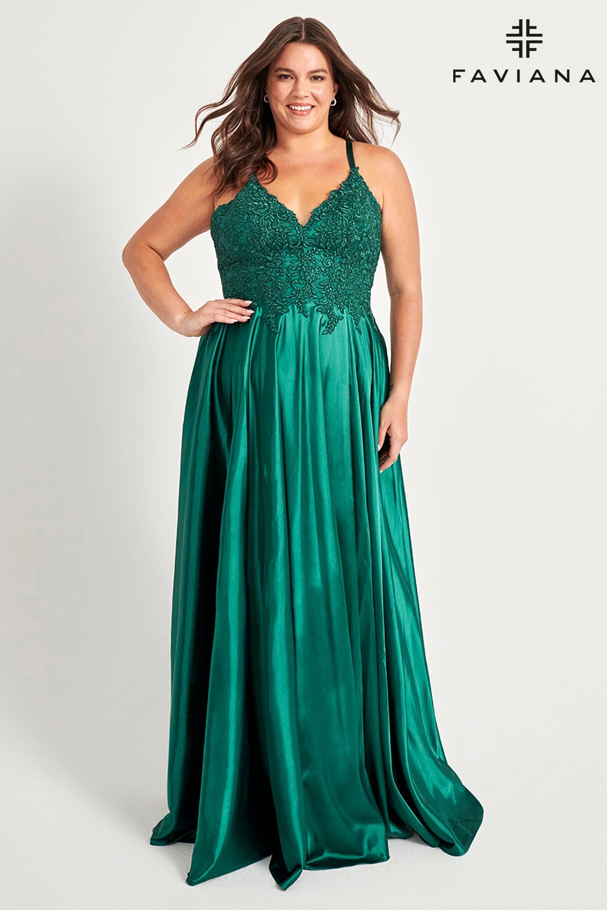 Green Plus Size Long Flowy Prom Dress With Lace Bustier And Corset Back