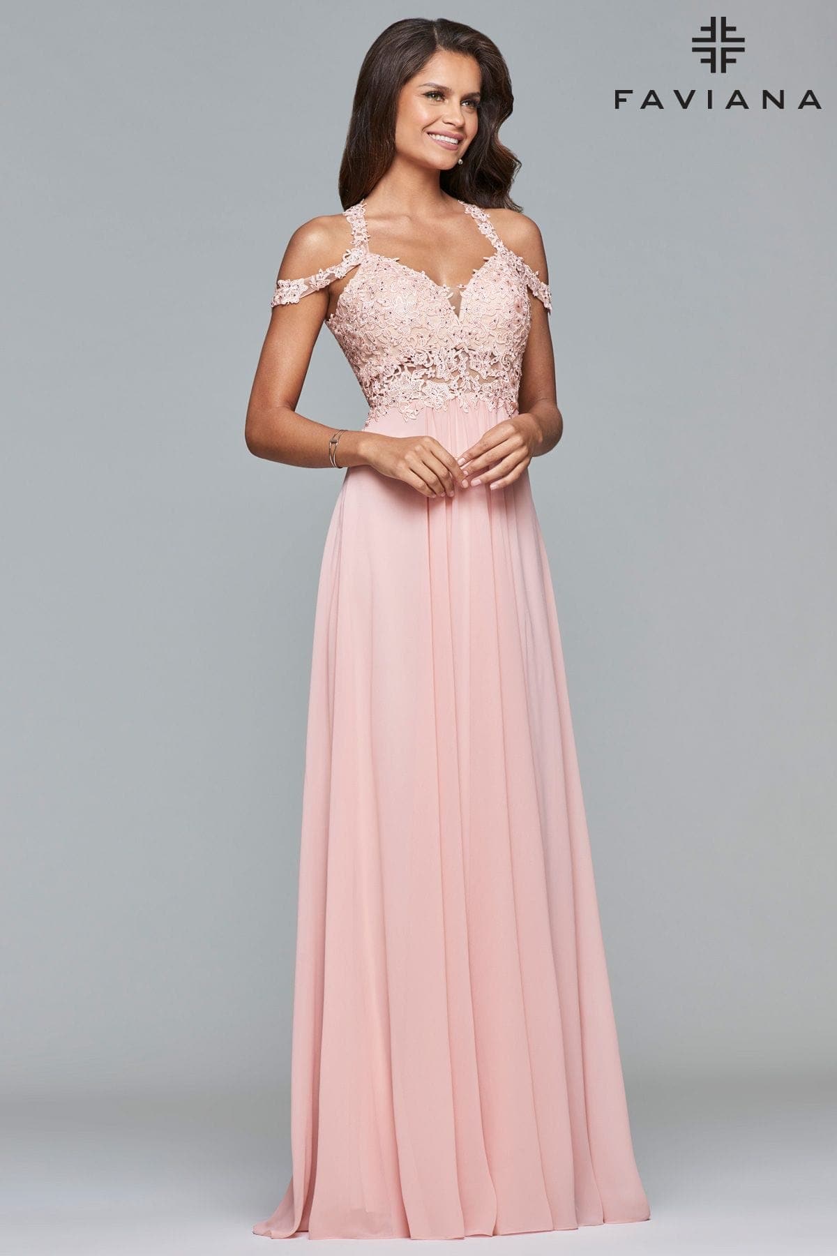 Long Cold Shoulder Chiffon Prom Dress Long Cold Shoulder Chiffon Prom Dress