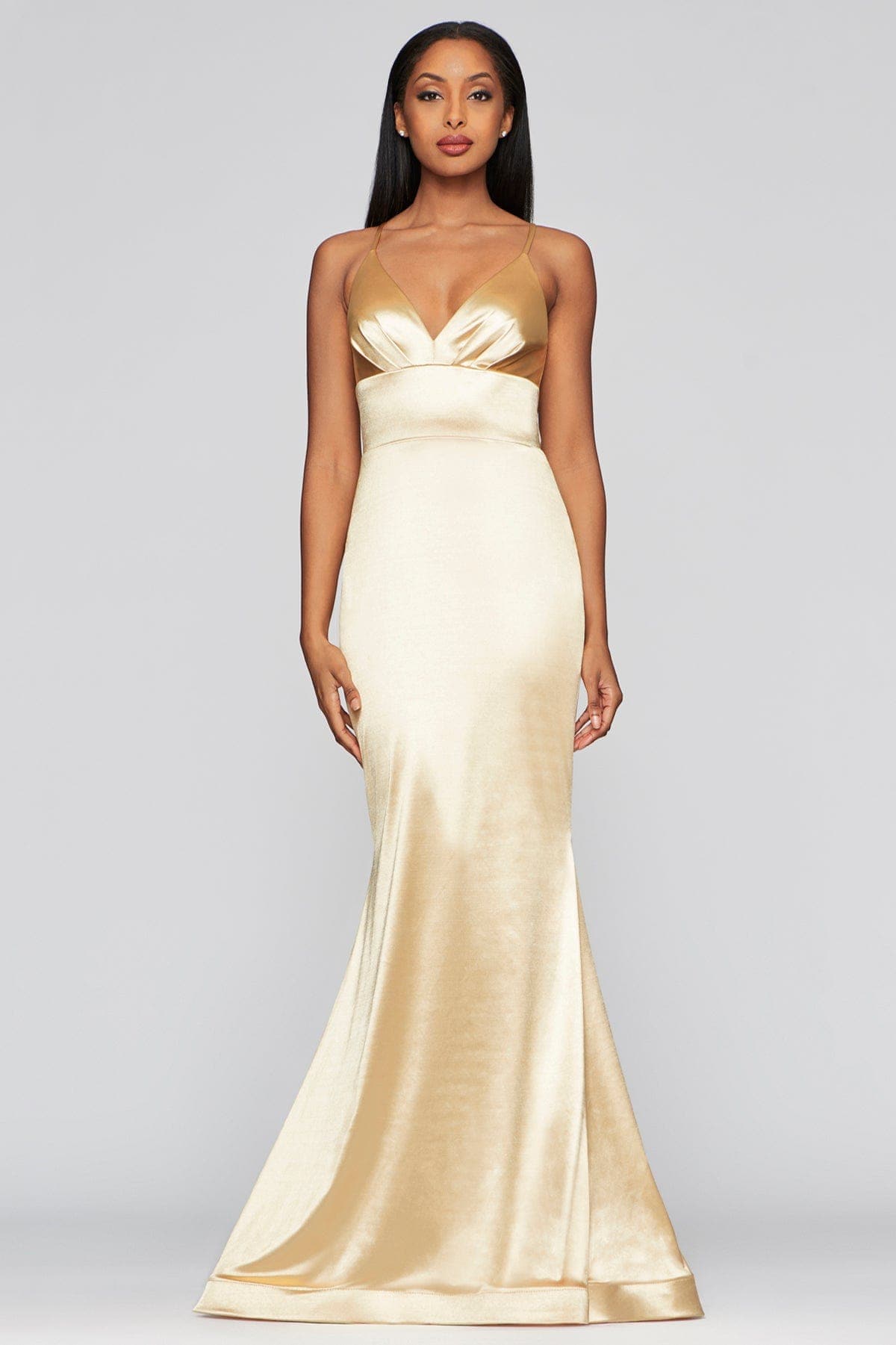 Silky Charmeuse V Neckline Dress With Dramatic Trim Skirt Silky Charmeuse V Neckline Dress With Dramatic Trim Skirt