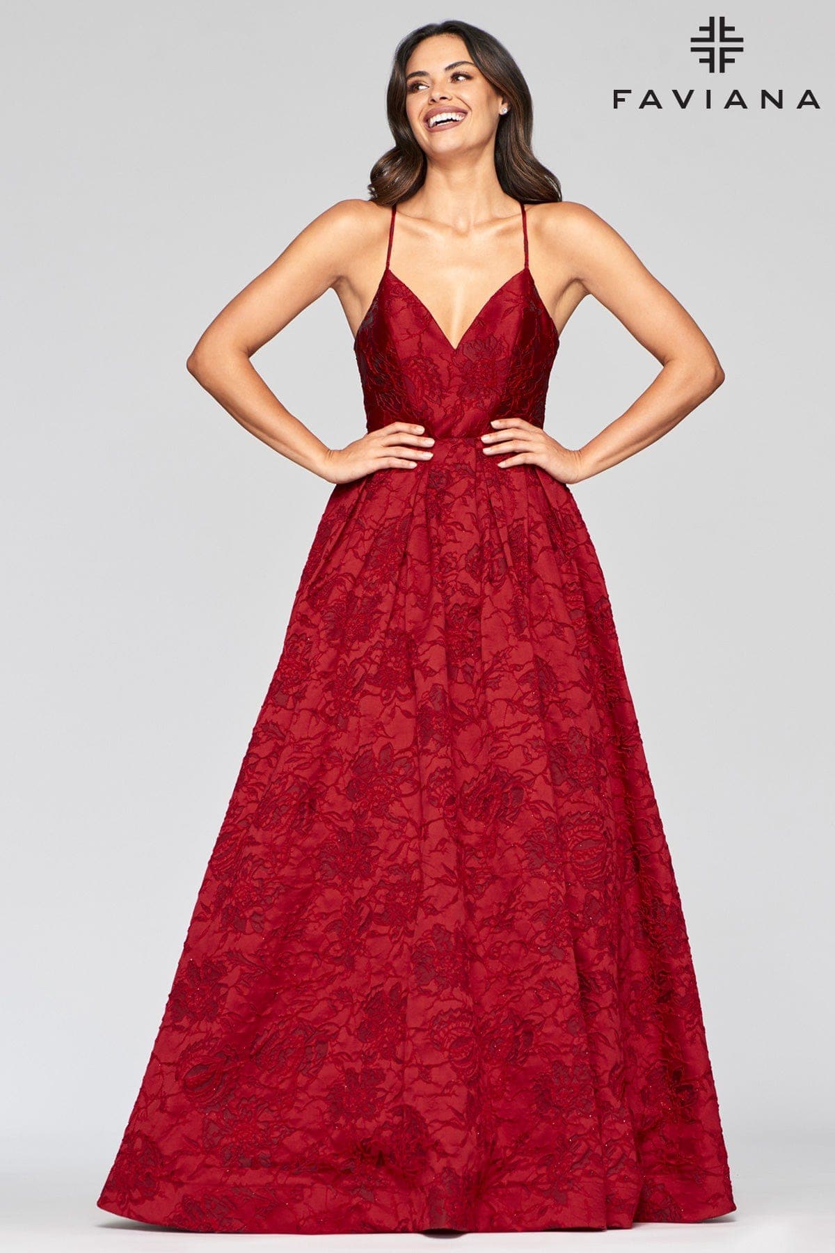 Long Brocade Dress With Sweetheart Neckline Long Brocade Dress With Sweetheart Neckline