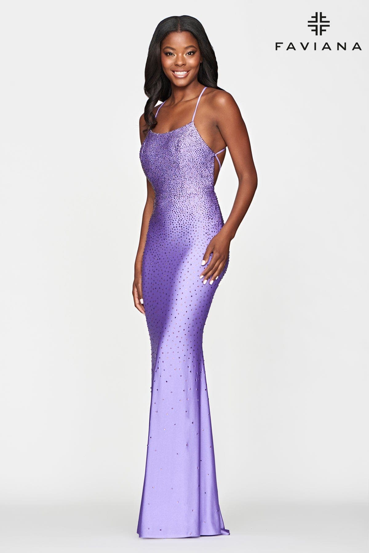 Tight Prom Dress With Rhinestone Beading And Scoop Neck | Faviana Tight Prom Dress With Rhinestone Beading And Scoop Neck | Faviana