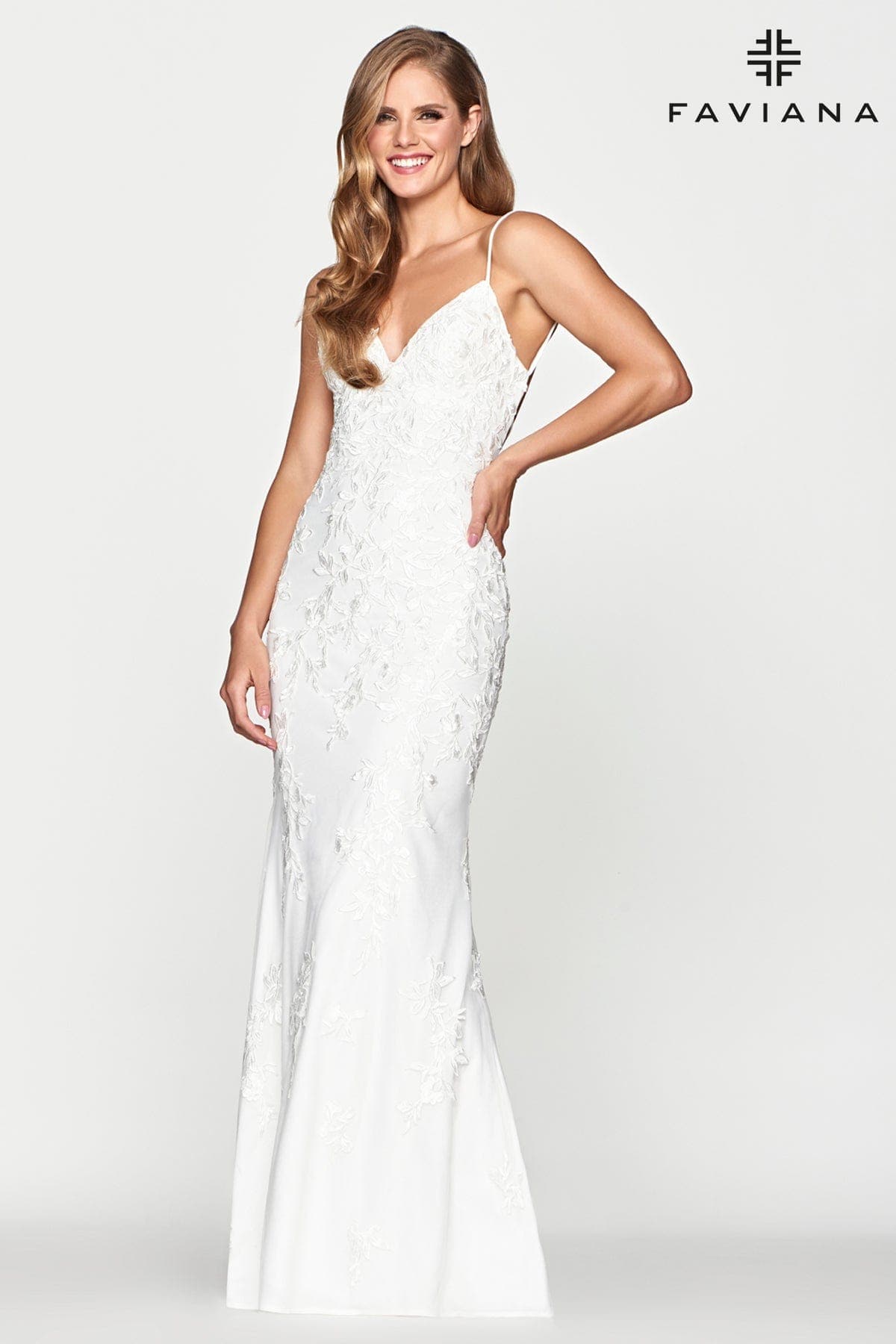 Lace Long Dress With V Neck And Lace Up Open Back