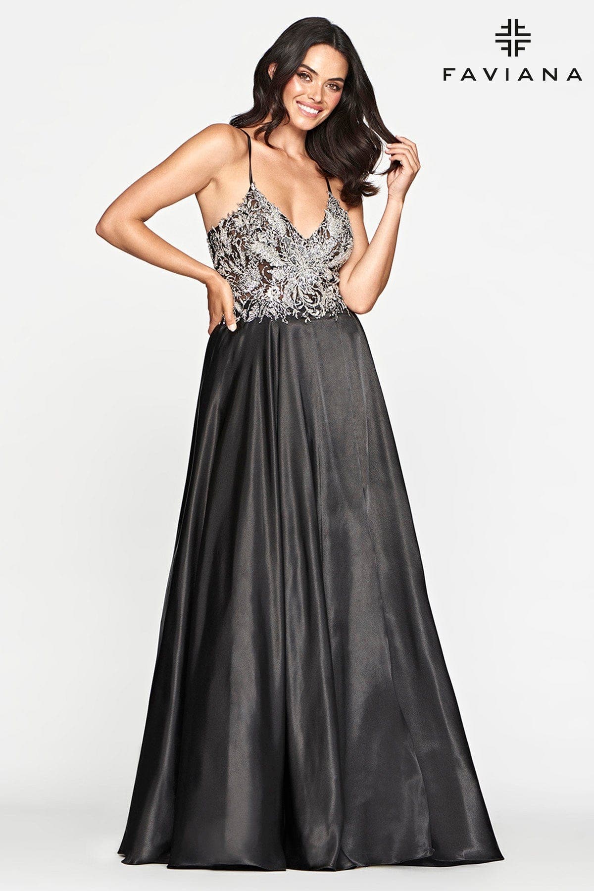 Silky Charmeuse Flowy V Neckline Prom Dress | Faviana Silky Charmeuse Flowy V Neckline Prom Dress | Faviana