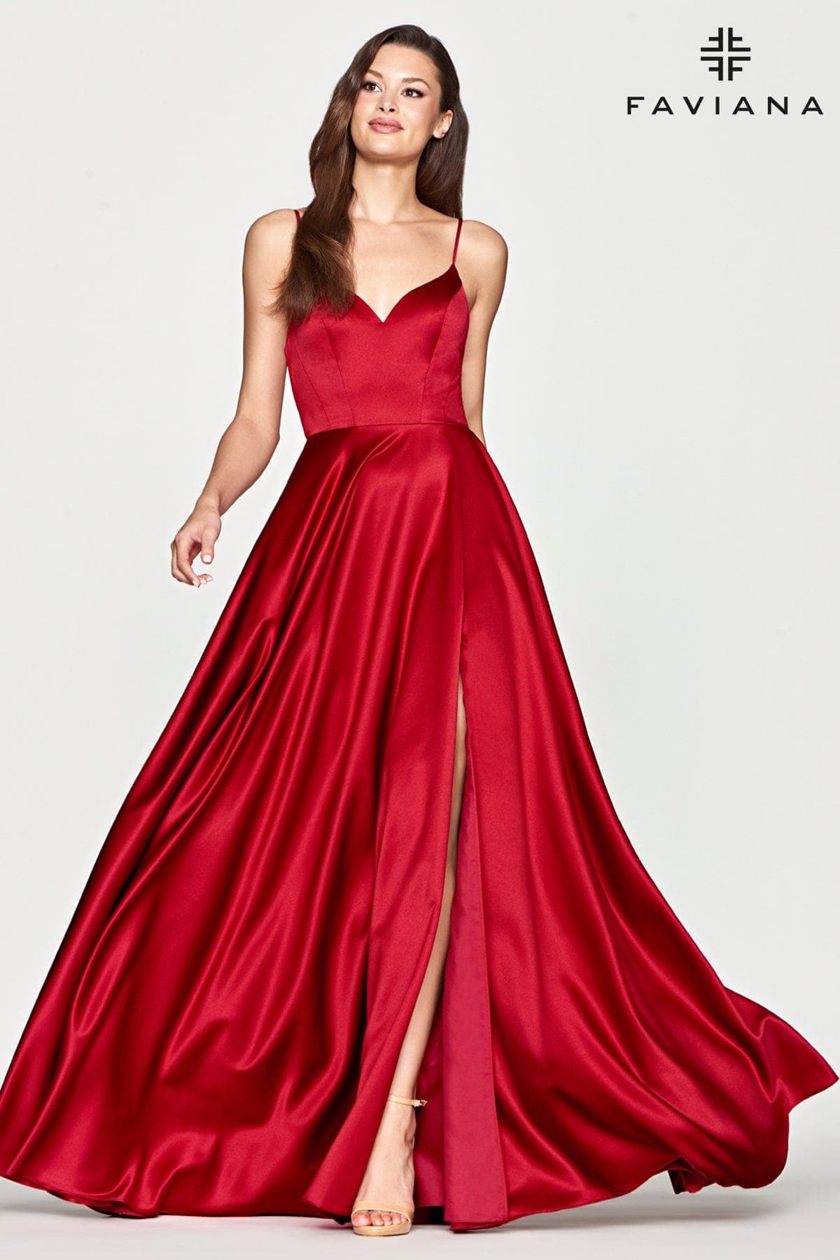 Flowy Sweetheart Neckline Long Dress With Lace Up Bodice | Faviana Flowy Sweetheart Neckline Long Dress With Lace Up Bodice | Faviana
