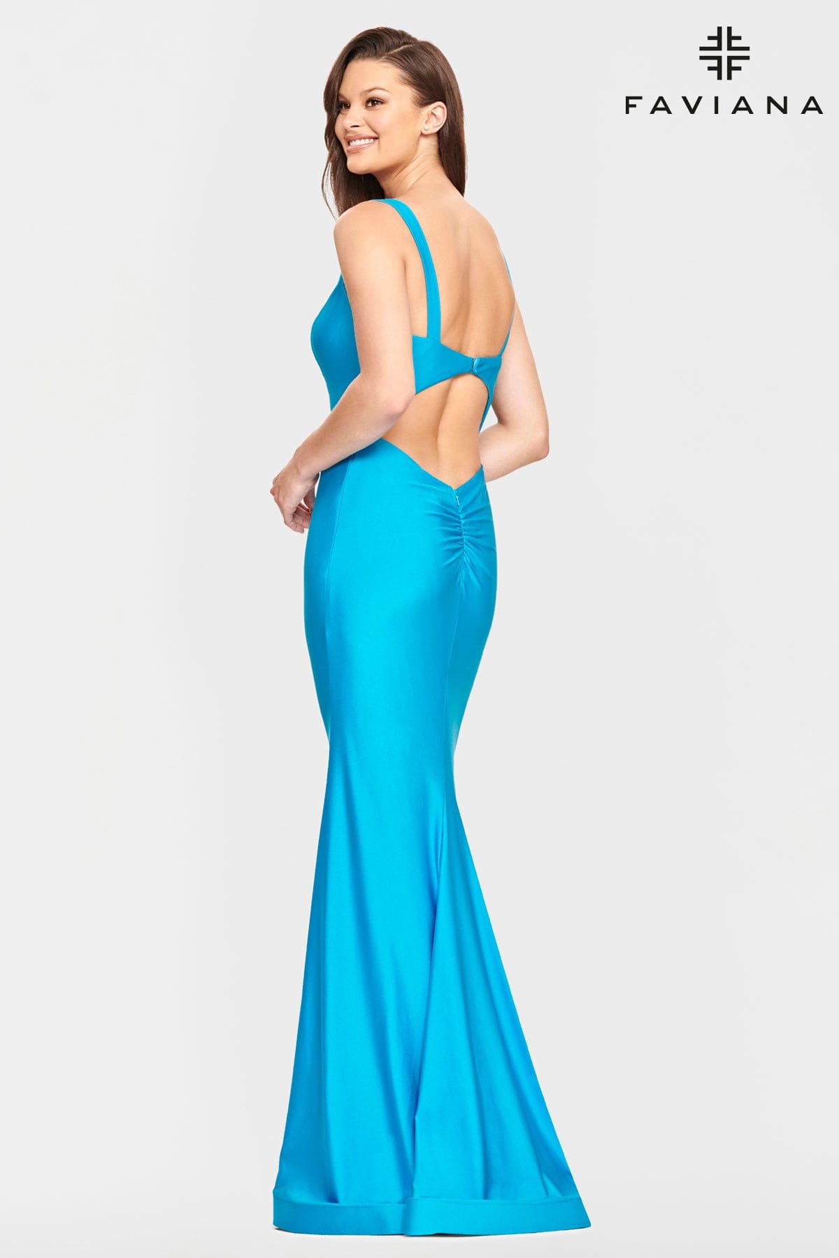 Simple Prom Dress With Scoop Neck And Cutout Back | Faviana Simple Prom Dress With Scoop Neck And Cutout Back | Faviana