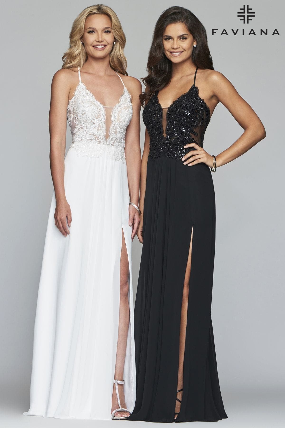 V Neck Long Chiffon Dress With Beaded Lace Applique Bodice V Neck Long Chiffon Dress With Beaded Lace Applique Bodice