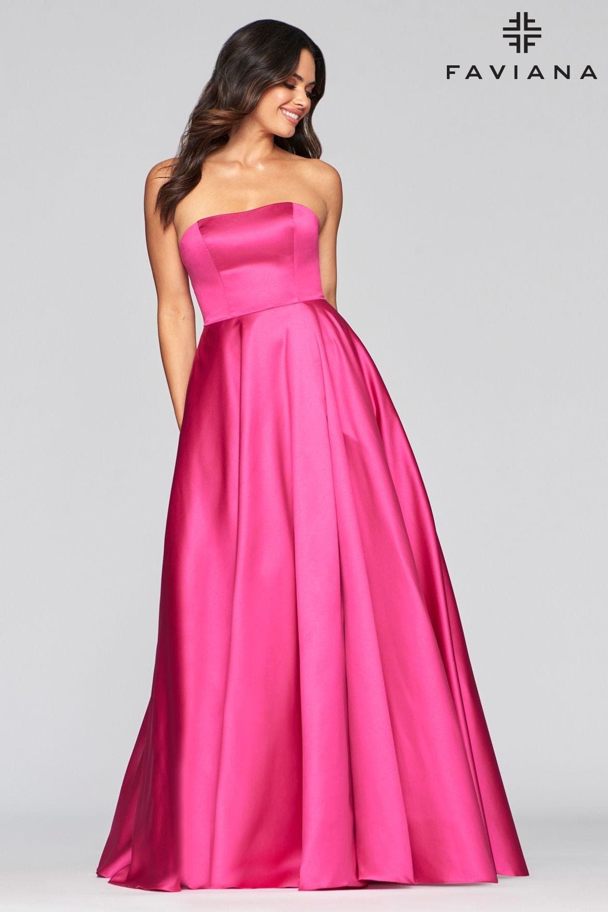 Ball Gown Dress With Straight Neckline And Lace Up Back Ball Gown Dress With Straight Neckline And Lace Up Back