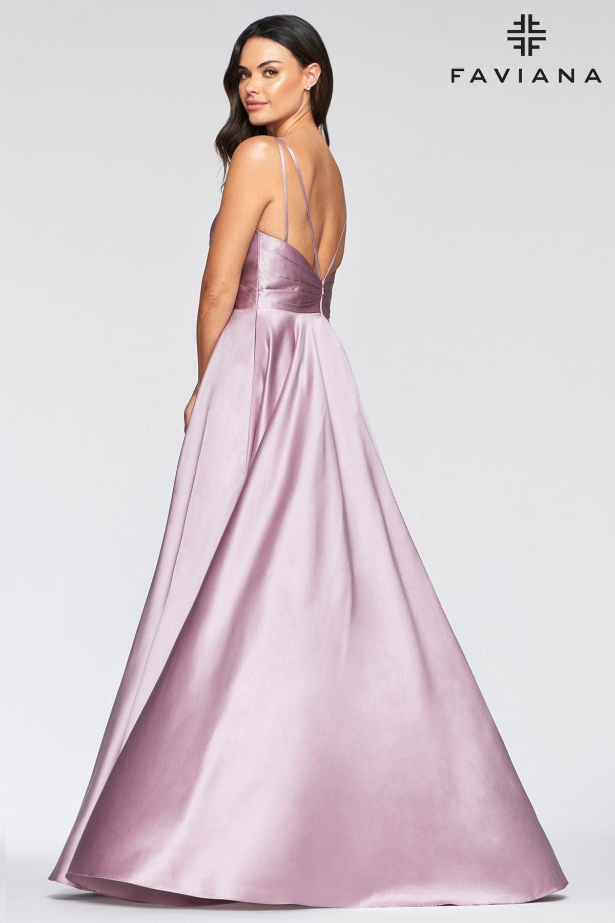 Satin V Neck Prom Dress Ball Gown Satin V Neck Prom Dress Ball Gown
