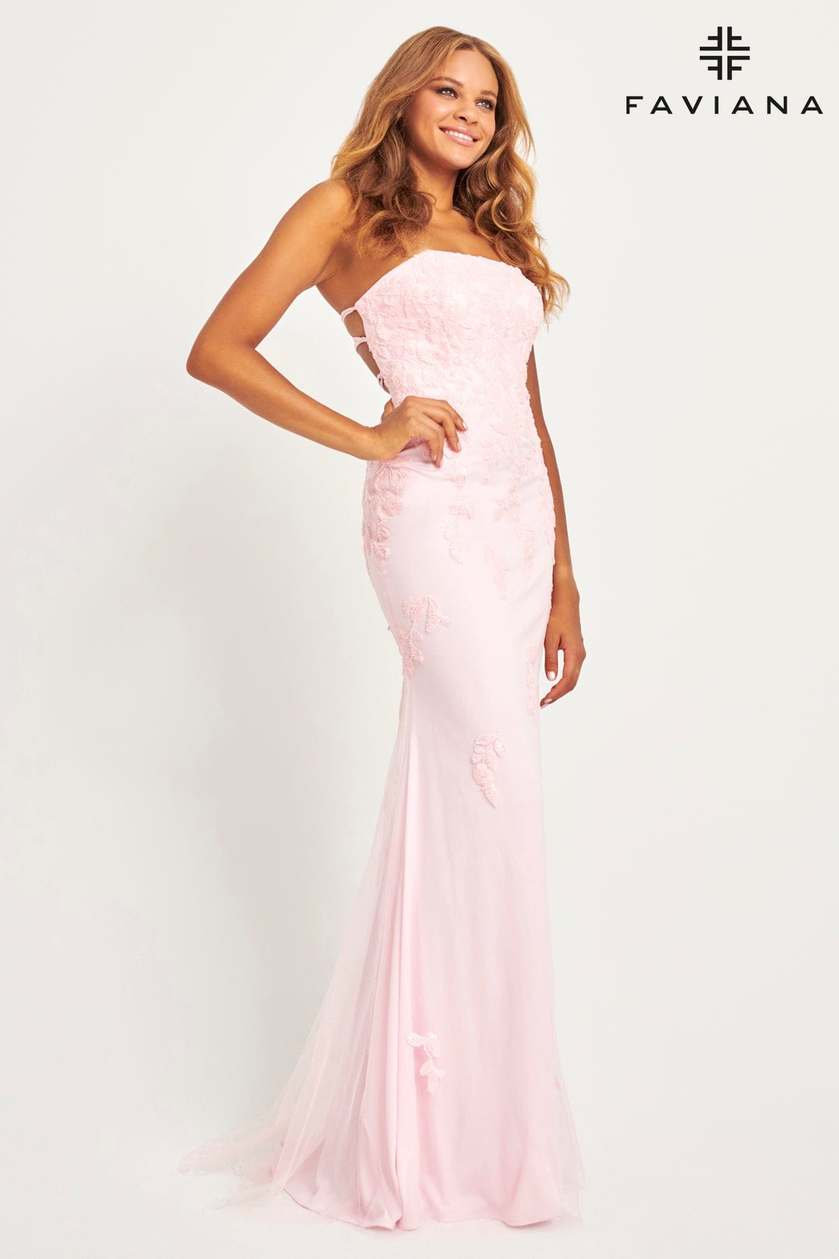 Strapless Tulle And Lace Appliqu Dress For Prom | 11004 Strapless Tulle And Lace Appliqu Dress For Prom | 11004