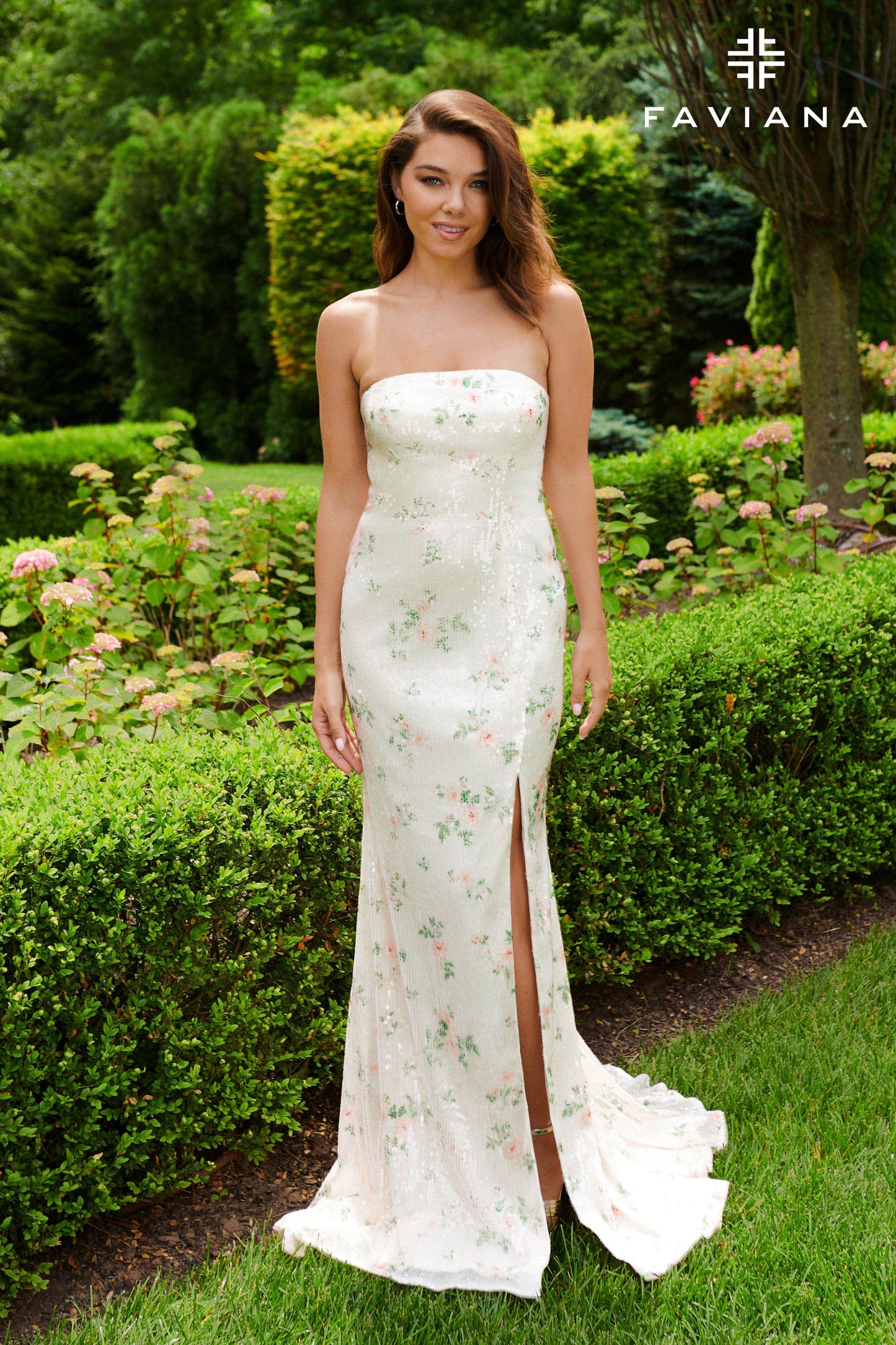 Vintage Floral Sequin Strapless Long Dress | 11222 Vintage Floral Sequin Strapless Long Dress | 11222