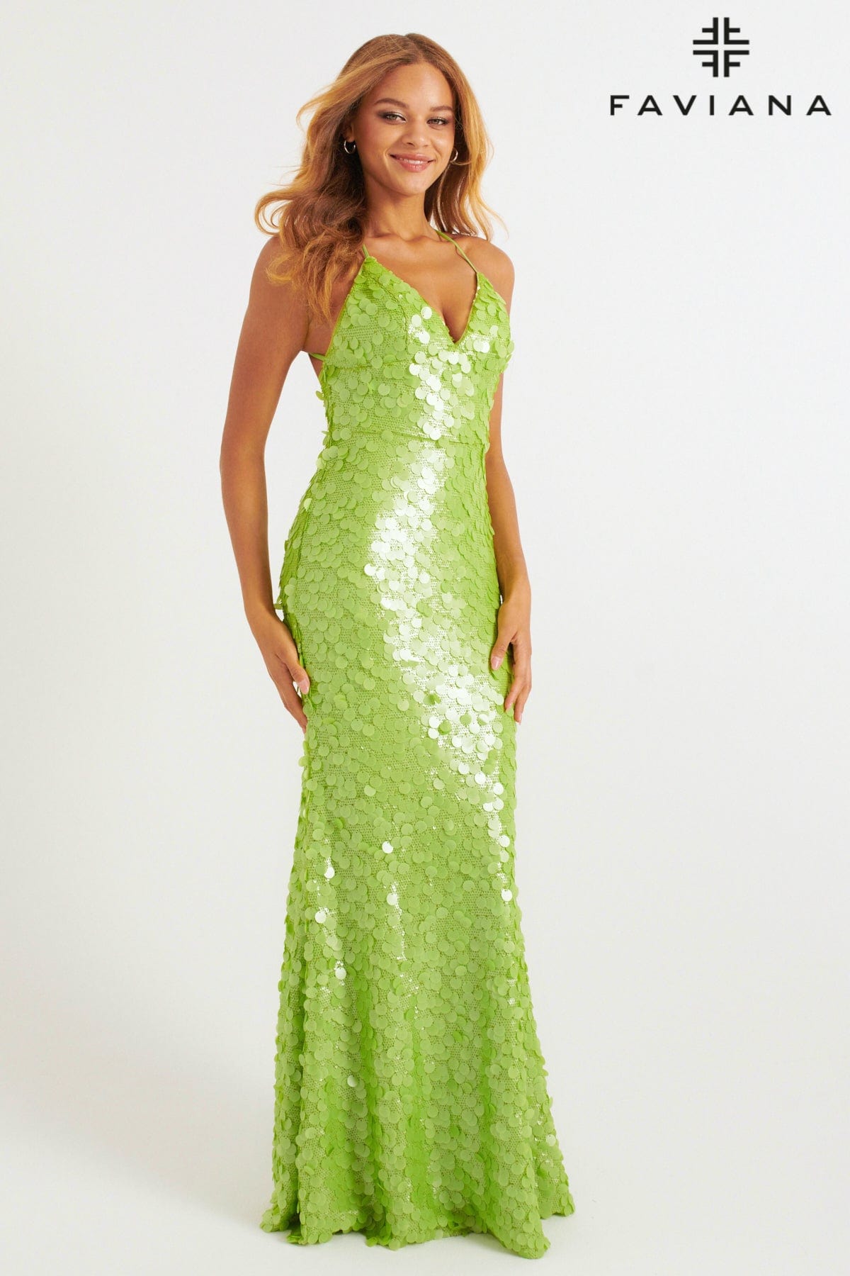 Paillette Sequin V-Neck Maxi Dress | 11257