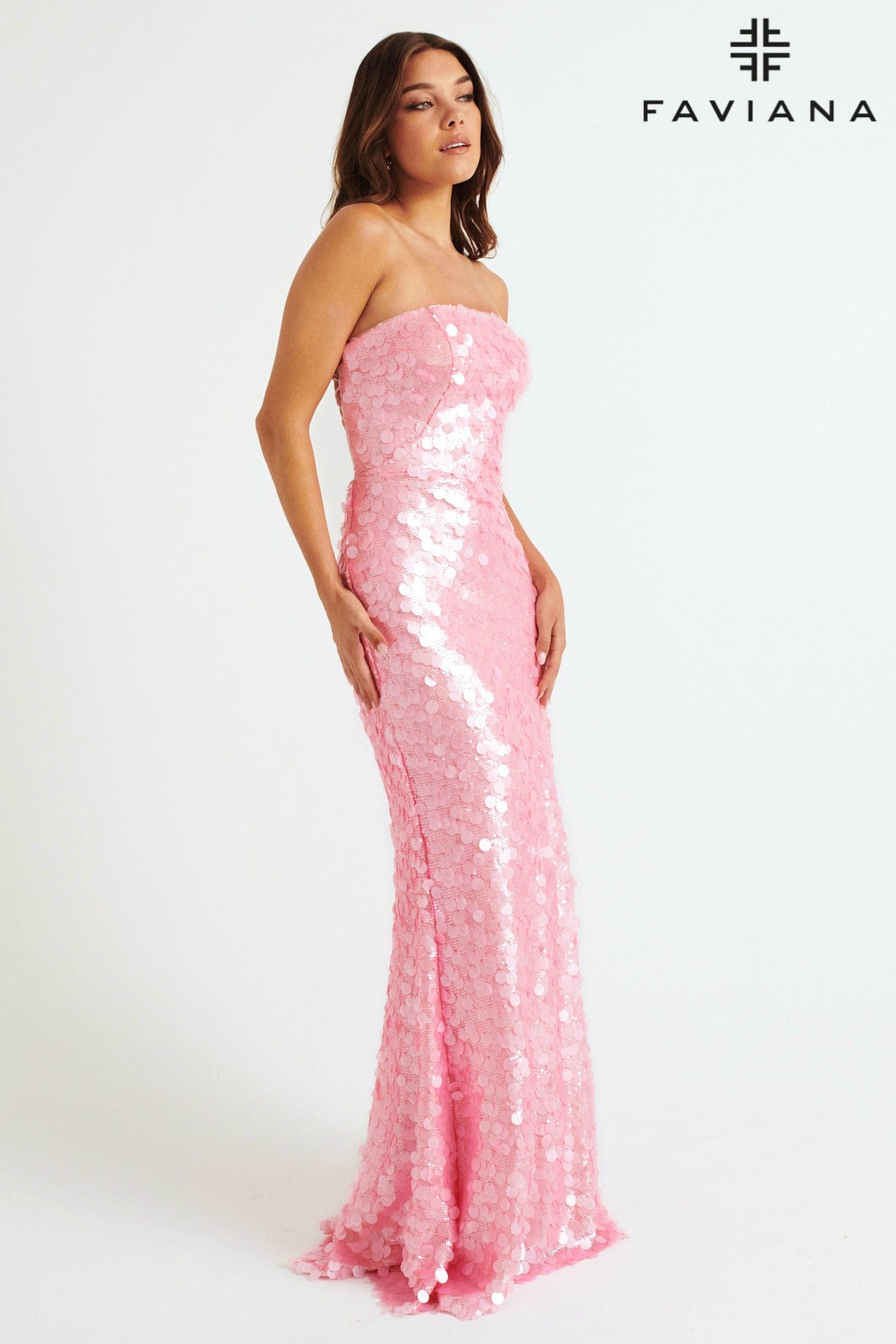 Paillette Sequin Strapless Maxi Dress With Leg Slit | 11258 Paillette Sequin Strapless Maxi Dress With Leg Slit | 11258