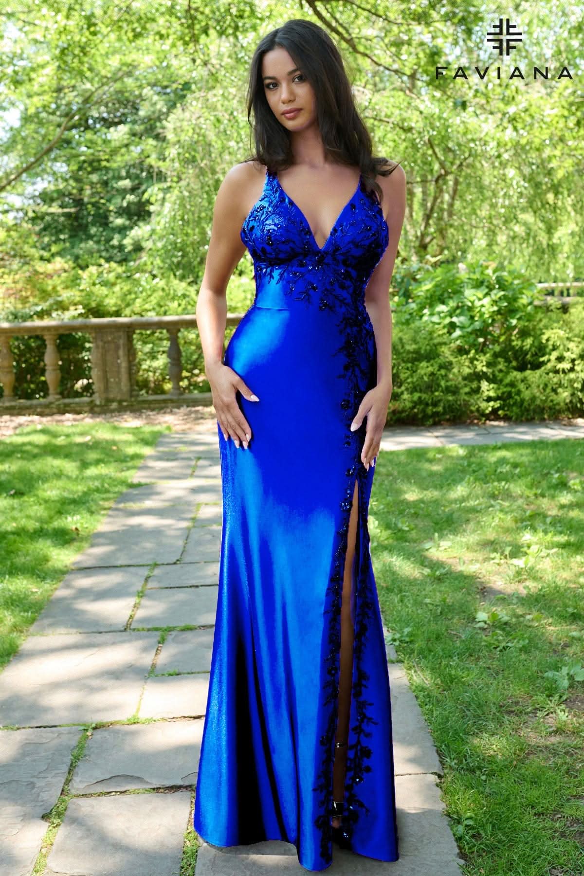 faviana satin halter dress 11405 Faviana