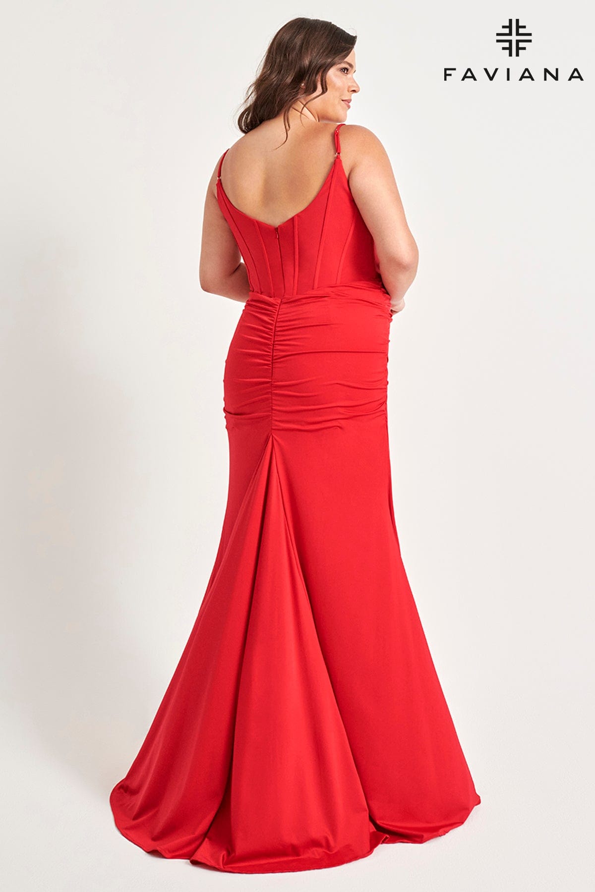 Plus Size Corset Long Dress With Ruching