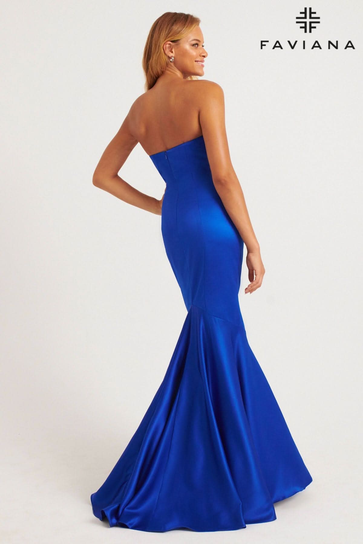 Satin Mermaid Gown With Sweetheart Neckline | E11236 Satin Mermaid Gown With Sweetheart Neckline | E11236