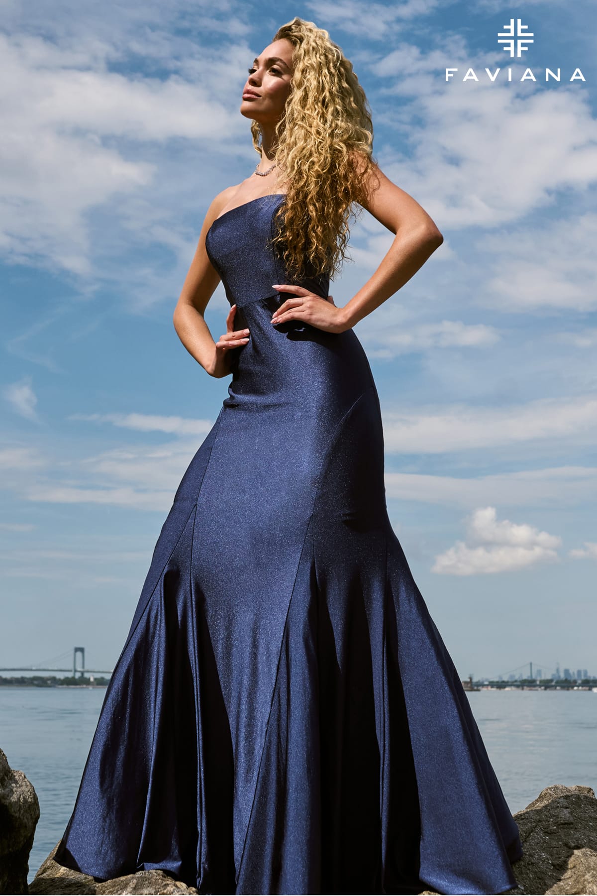 Sparkle Stretch Strapless Mermaid Gown With Godets  | E11660