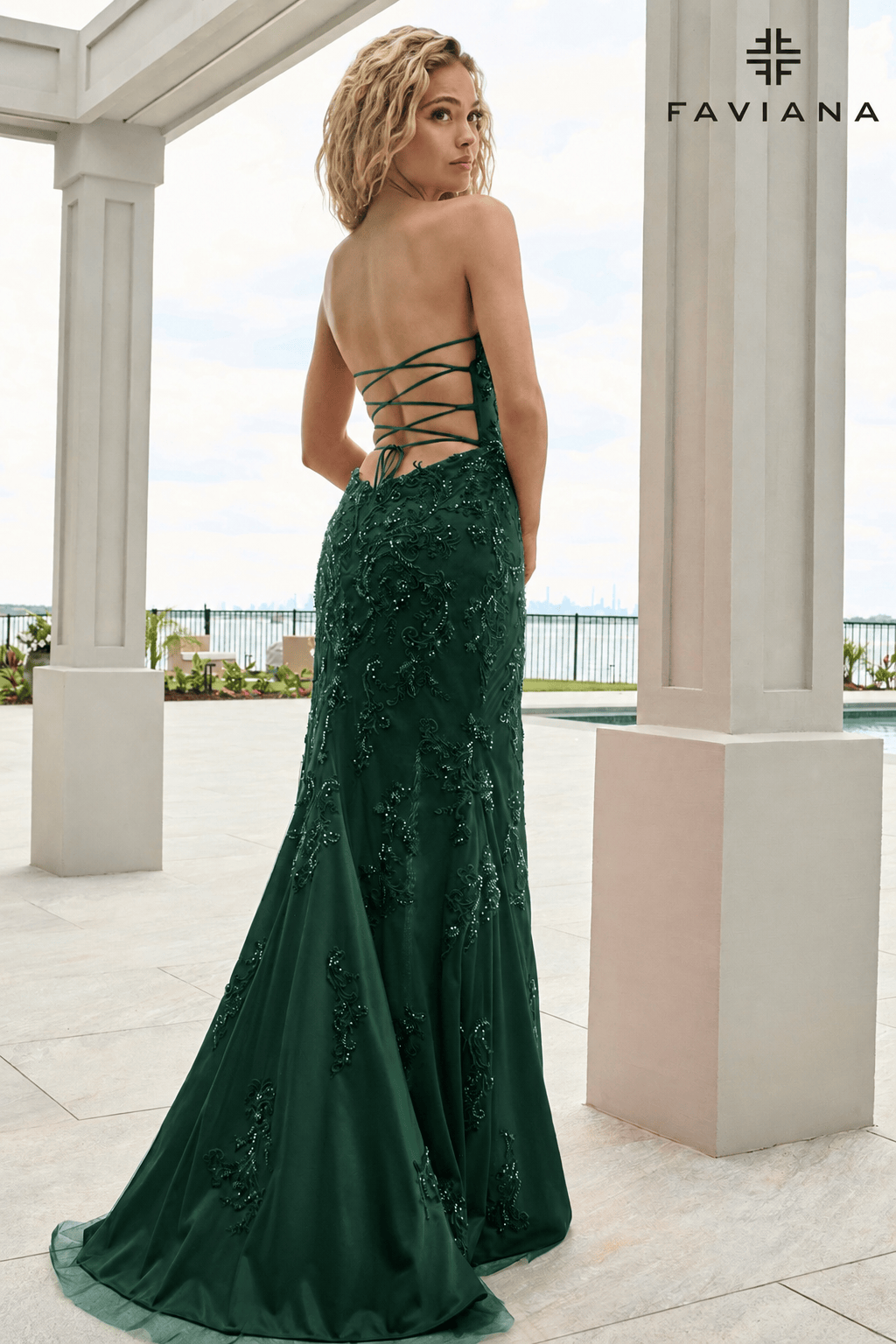 Strapless Beaded Sweetheart Corset Dress With Lace-Up Back | 11654
