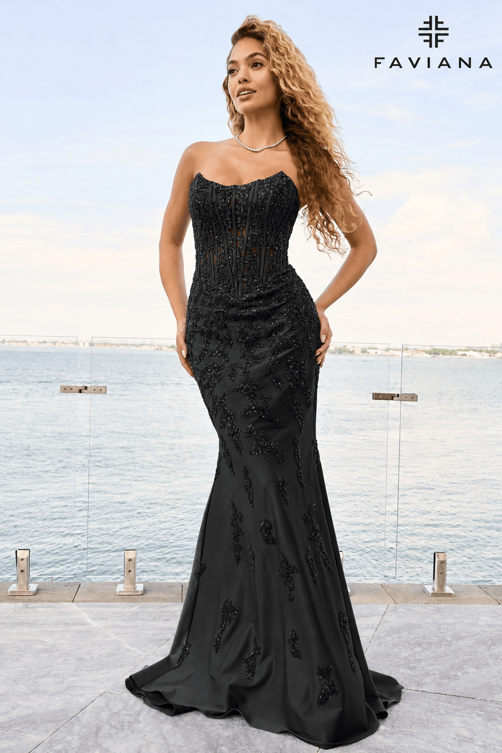 Strapless Plus Size Lace Corset Dress With Exposed Boning | 11600E