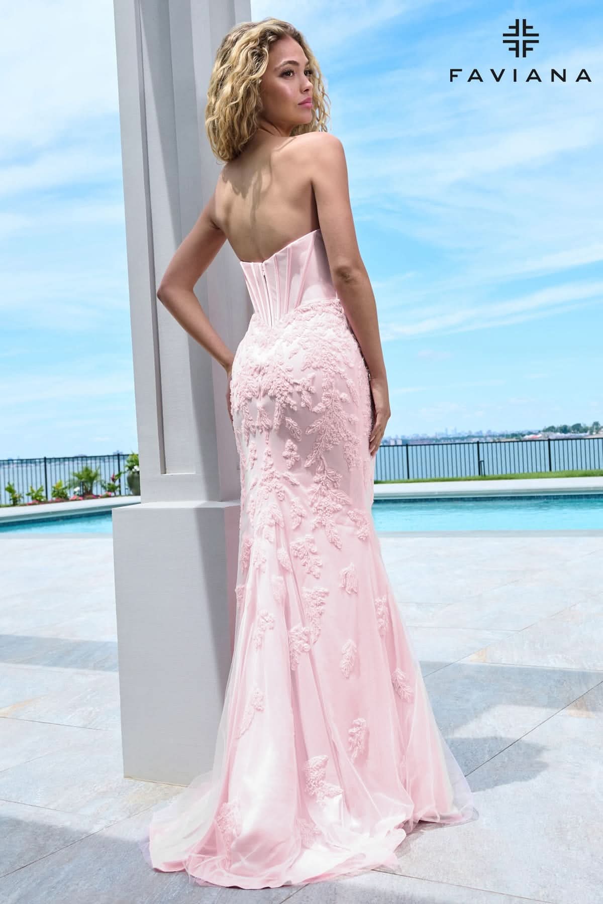Strapless Sweetheart Peekaboo Corset Dress With Beaded Satin | 11604