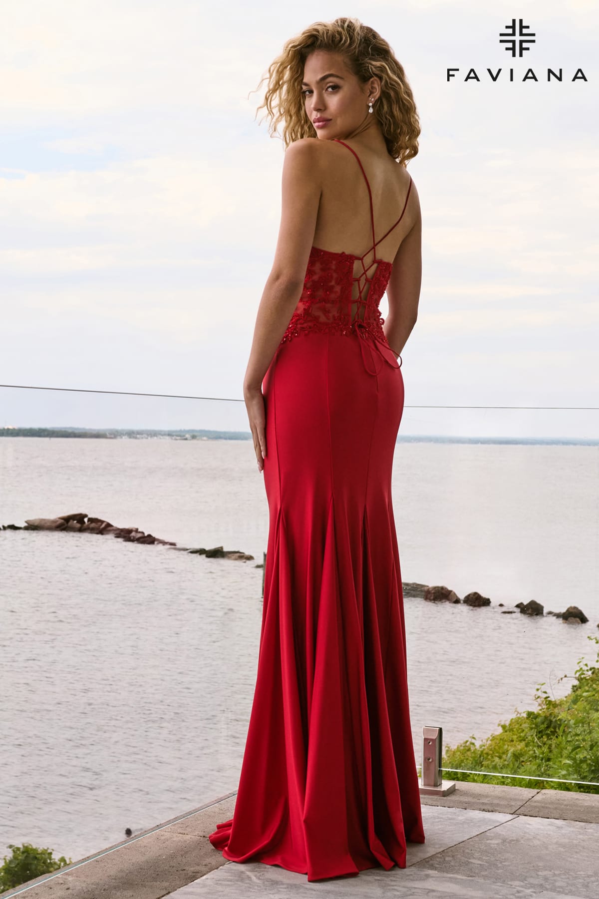 Stretch Charmeuse Gown With Beaded Mesh Panel Detail And Godets | 11657