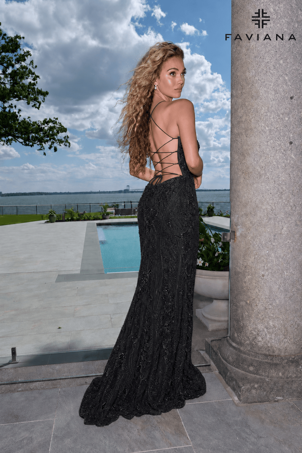 Sweetheart Beaded Corset Dress With Lace-Up Back And Leg Slit | 11683