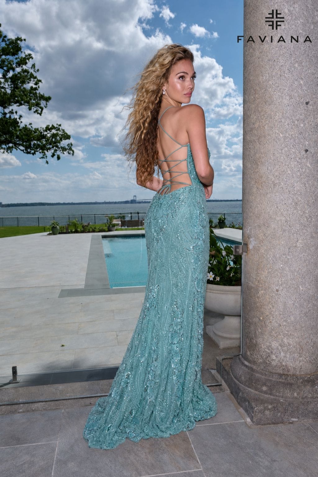 Sweetheart Beaded Corset Dress With Lace-Up Back And Leg Slit | 11683