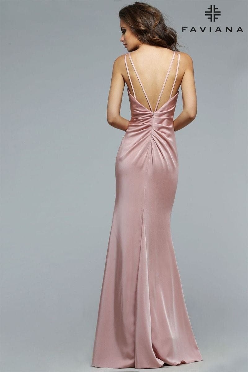 V Neck Long Dress With Wrap Front And Leg Slit