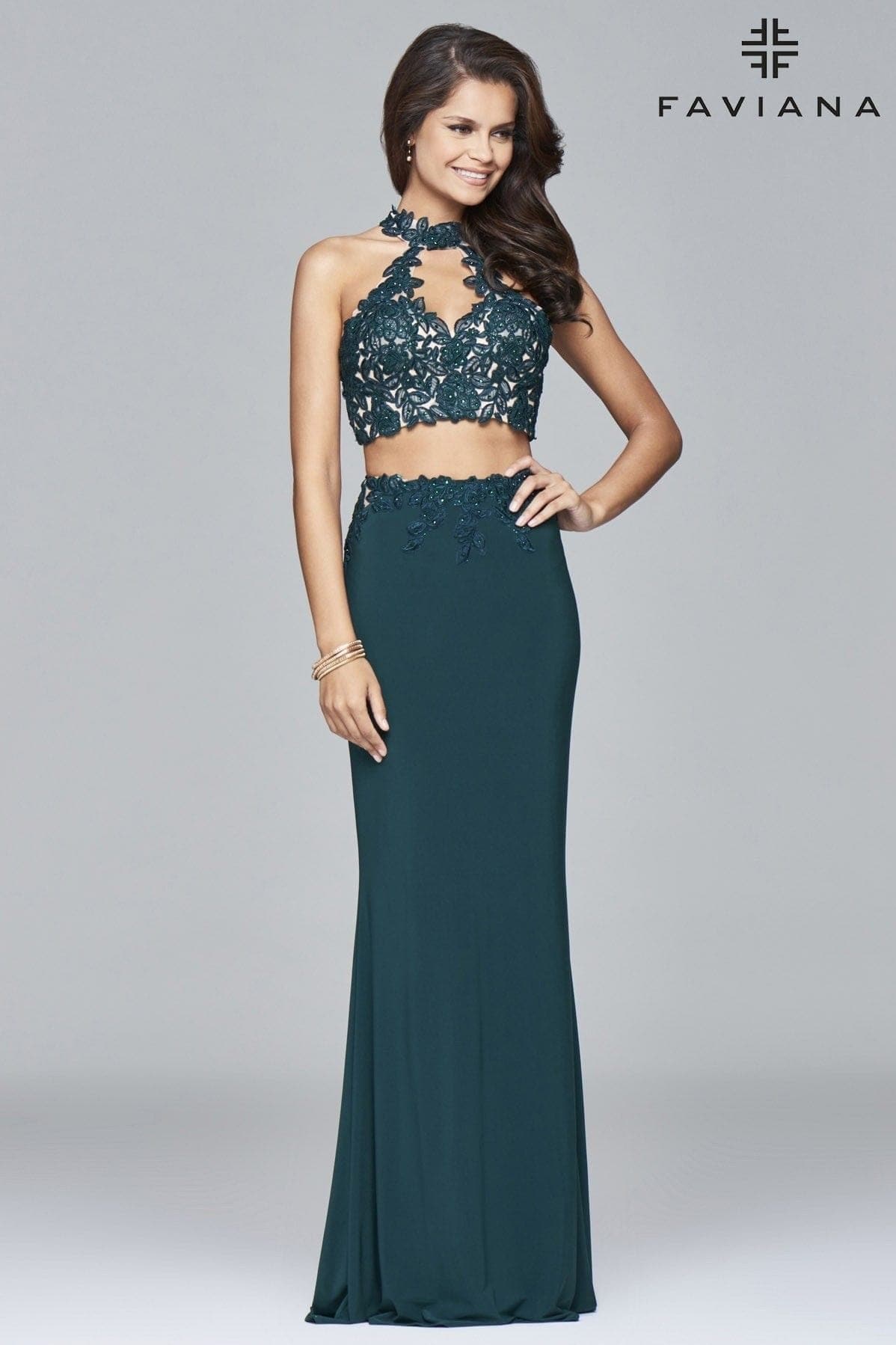 Faviana 2 piece prom clearance dress