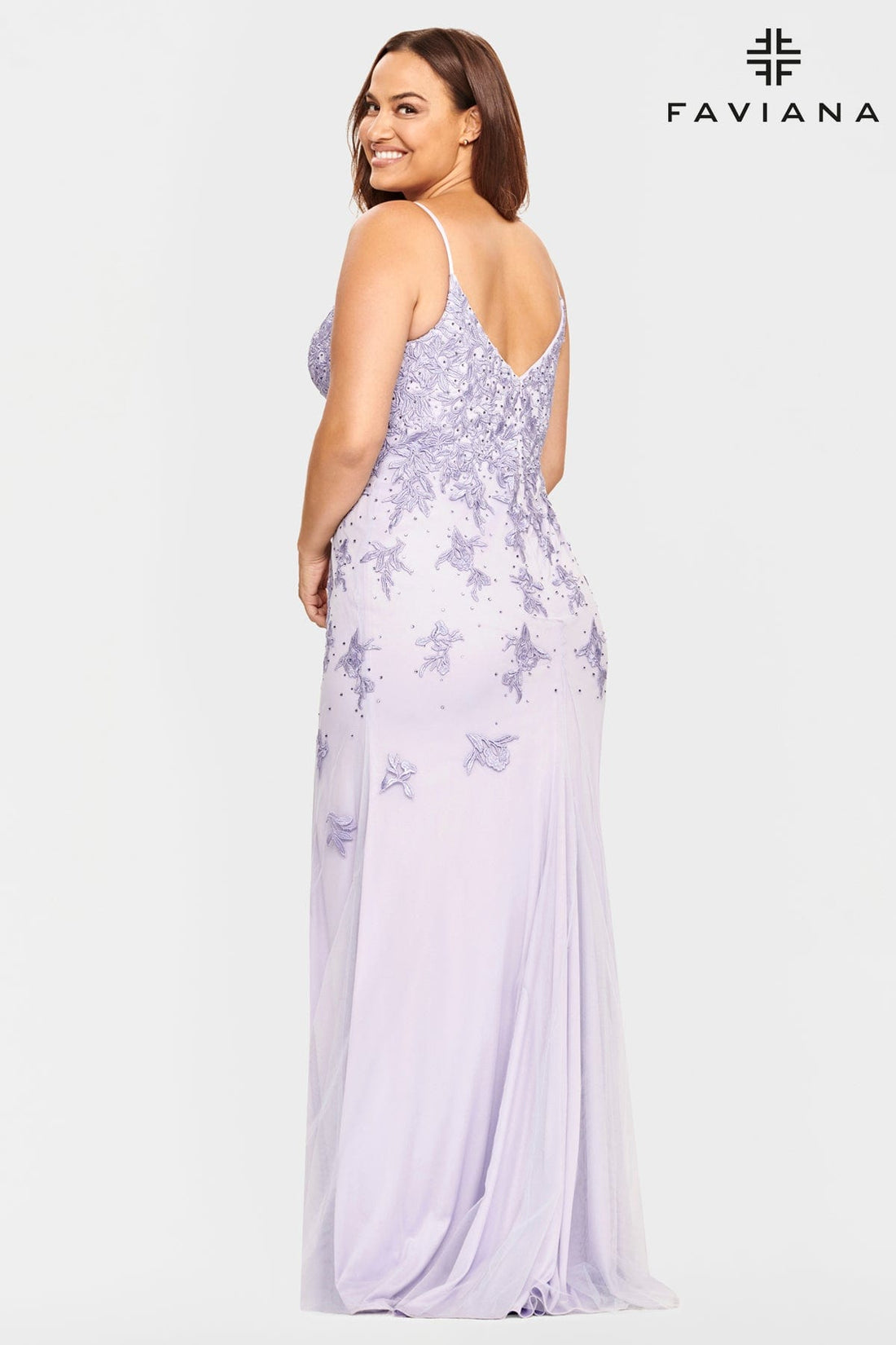 Plus Size Tulle Prom Dress Long With Lace Faviana