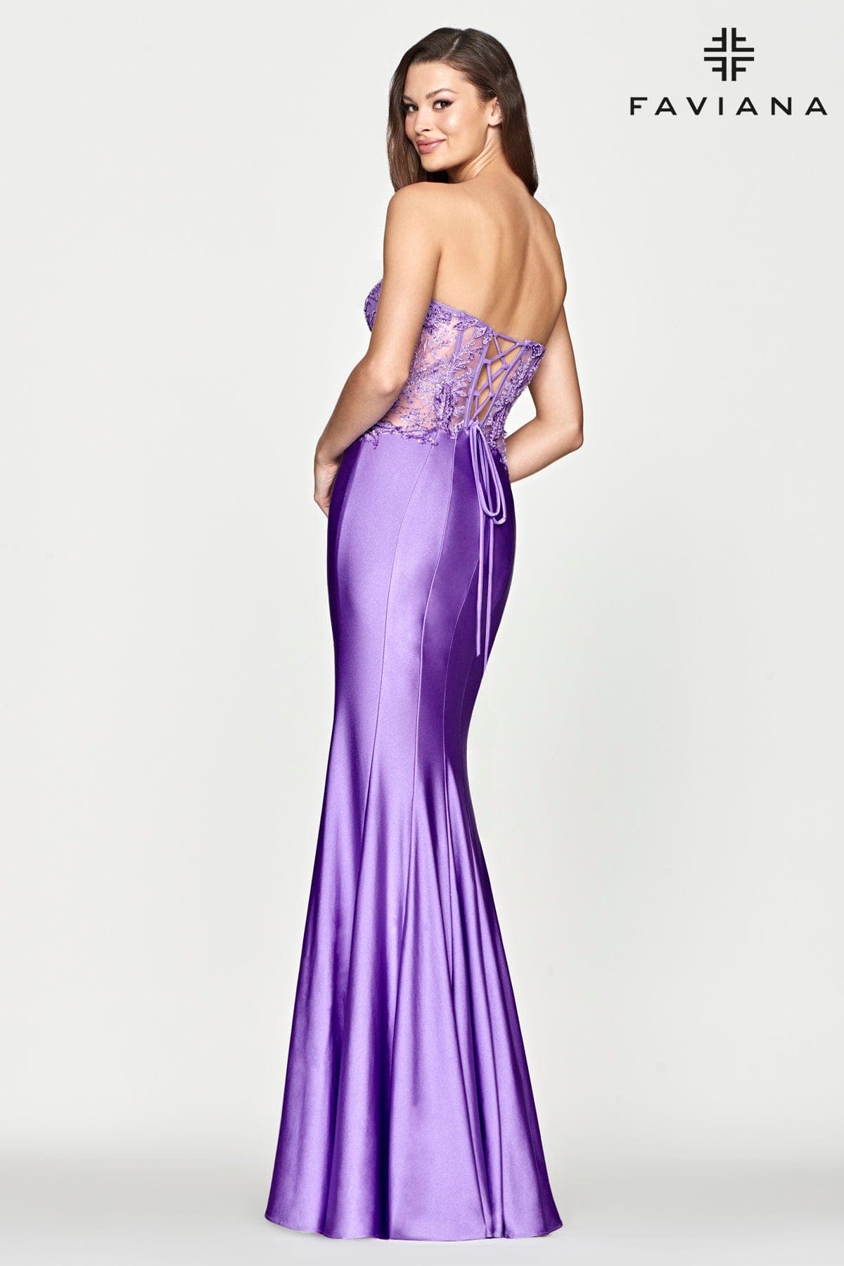 Strapless Long Dress With Beaded Corset Top