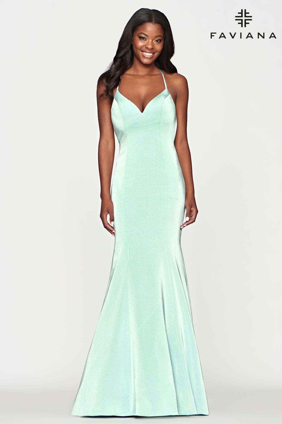 Simple Satin Prom Dress With Open Back