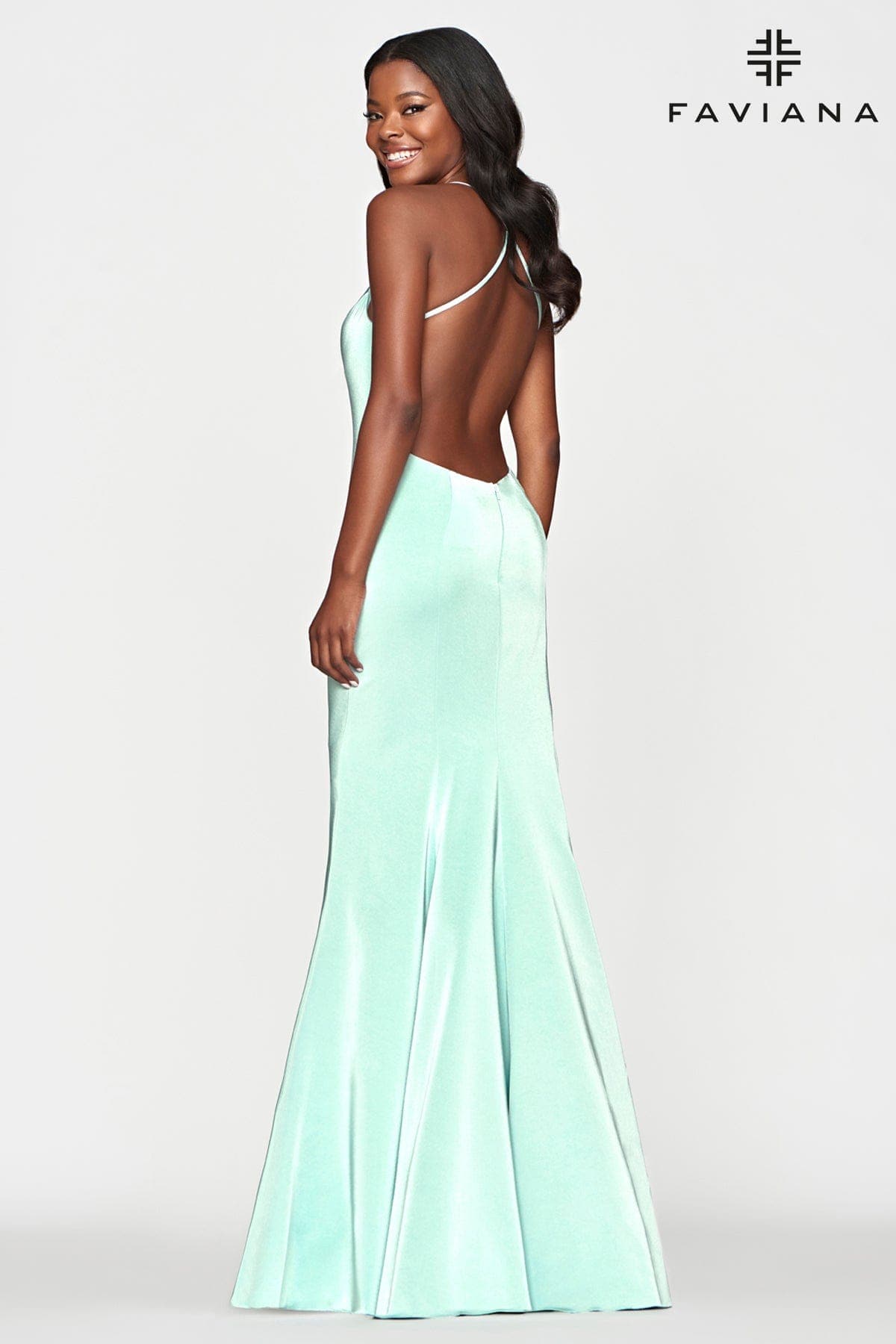 Simple Satin Prom Dress With Open Back
