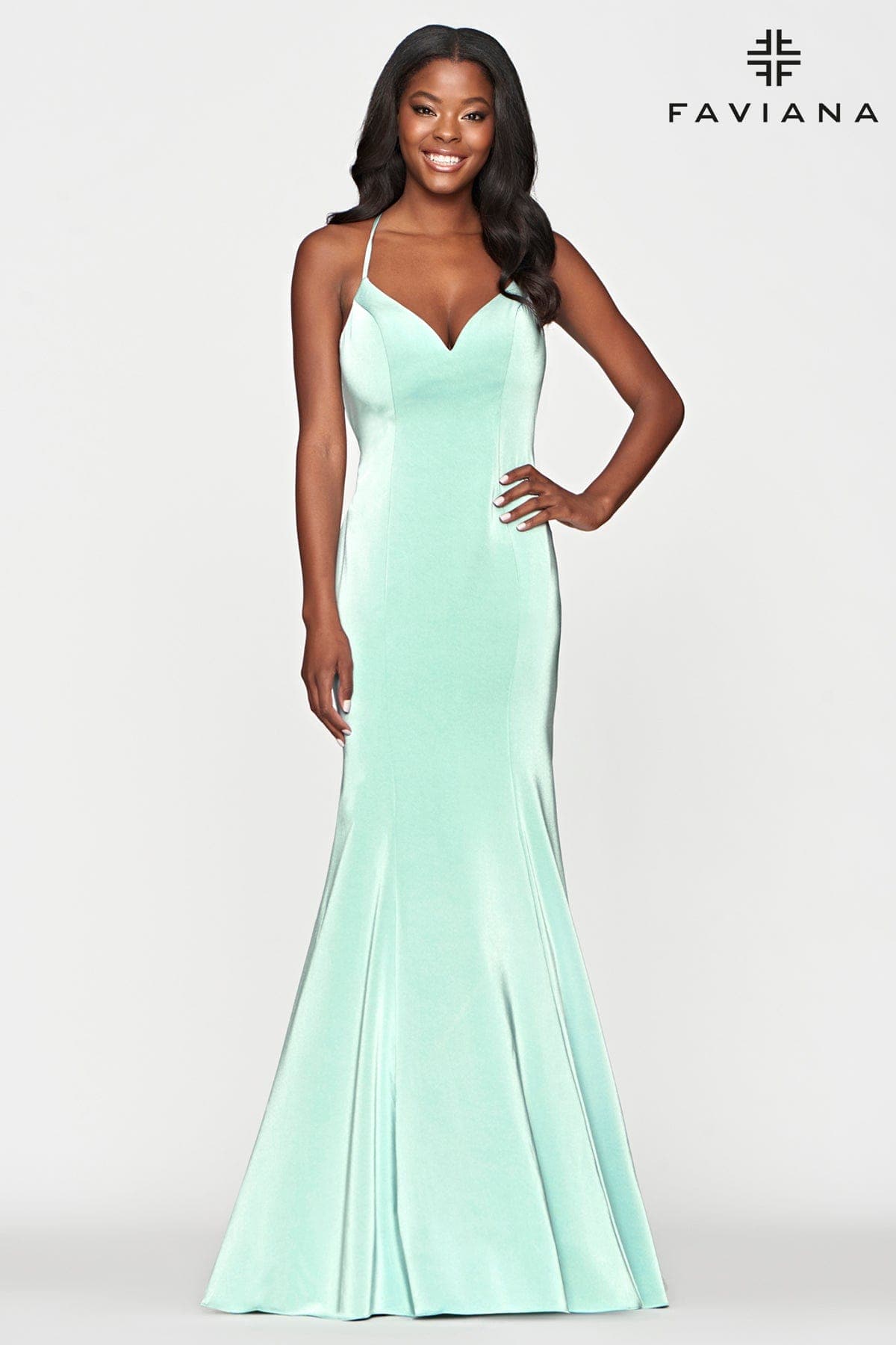 Simple Satin Prom Dress With Open Back | Faviana Simple Satin Prom Dress With Open Back | Faviana