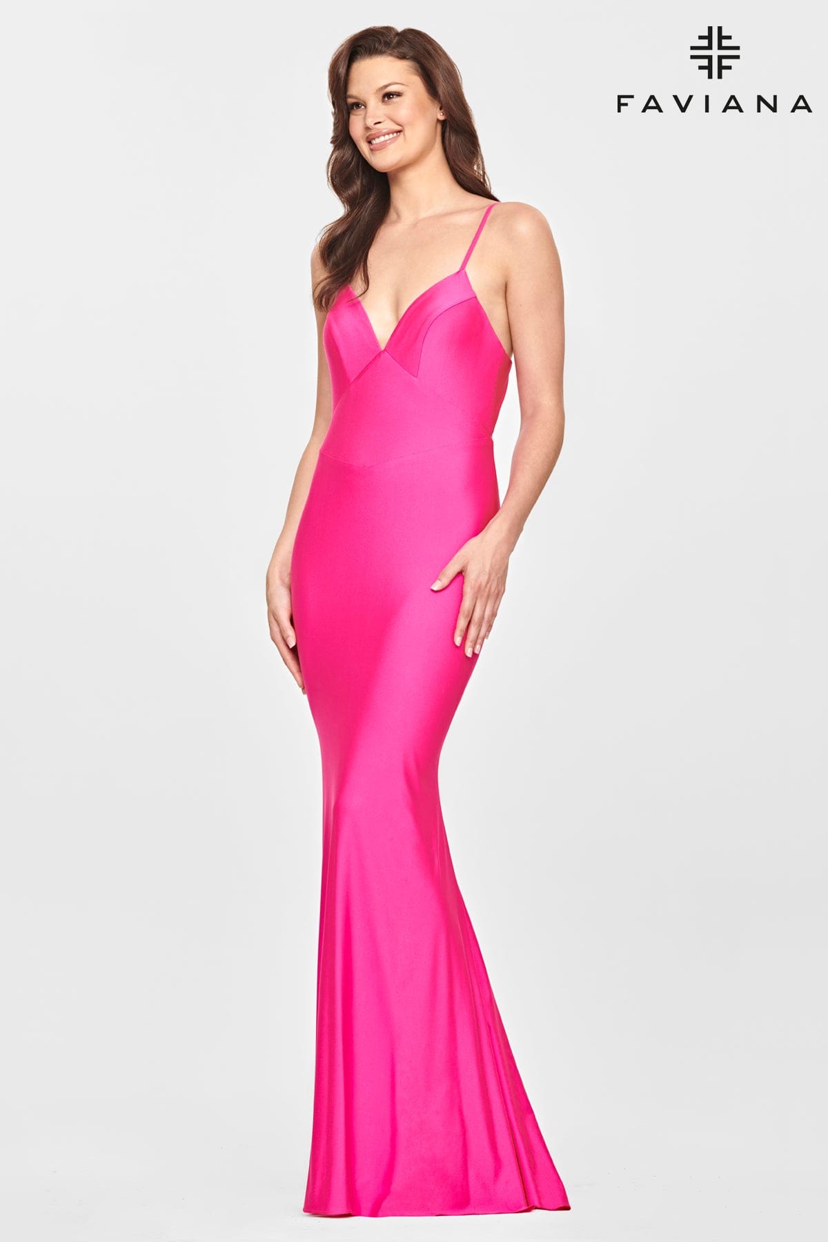 Long V Neck Prom Dress With Open Back And Ruching