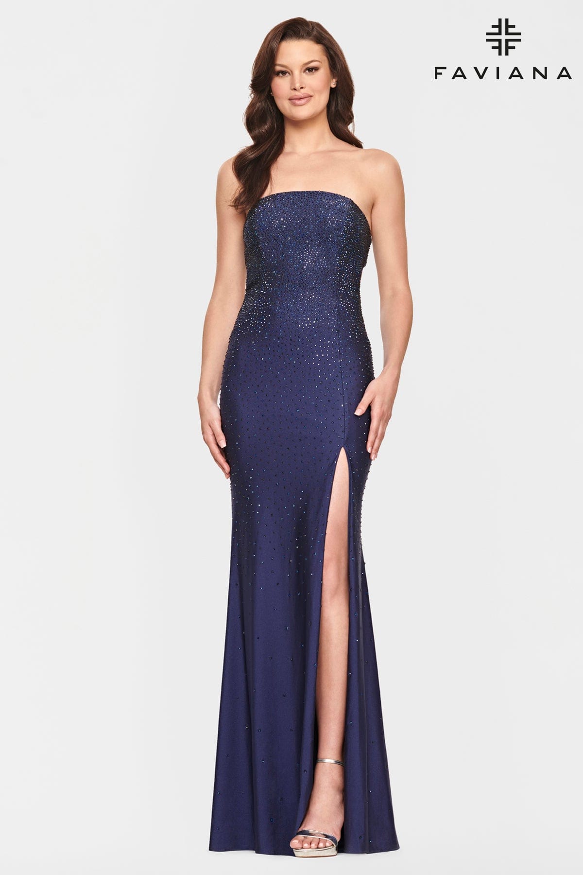 Strapless Long Dress Prom Featuring Rhinestone Beading And Lace Up Back