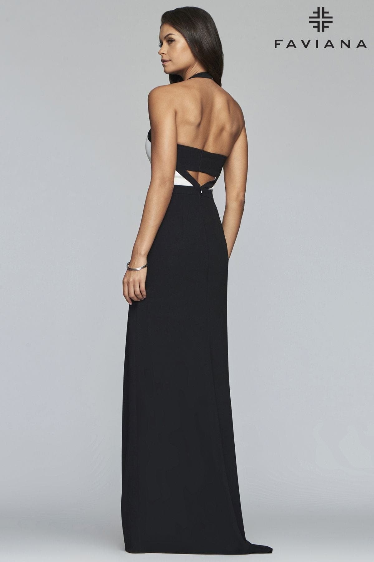 V Neck Halter Dress With Cutout Crepe Fabric
