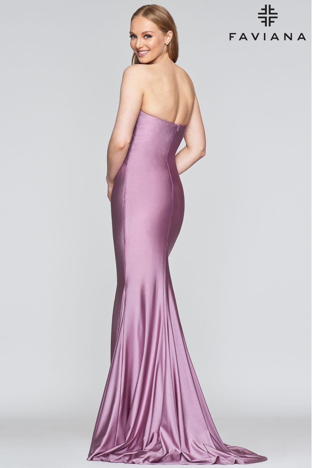 Strapless Tight Long Evening Dress With Ruched Side