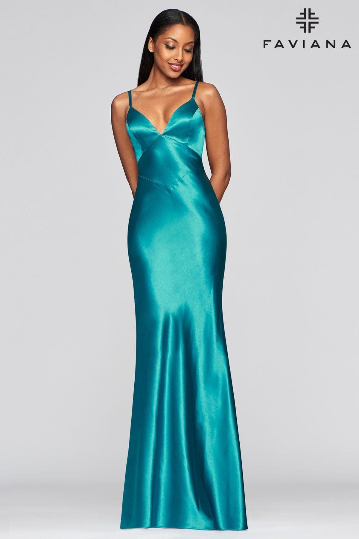 Charmeuse Silk Dress With V Neck And Back Cutout