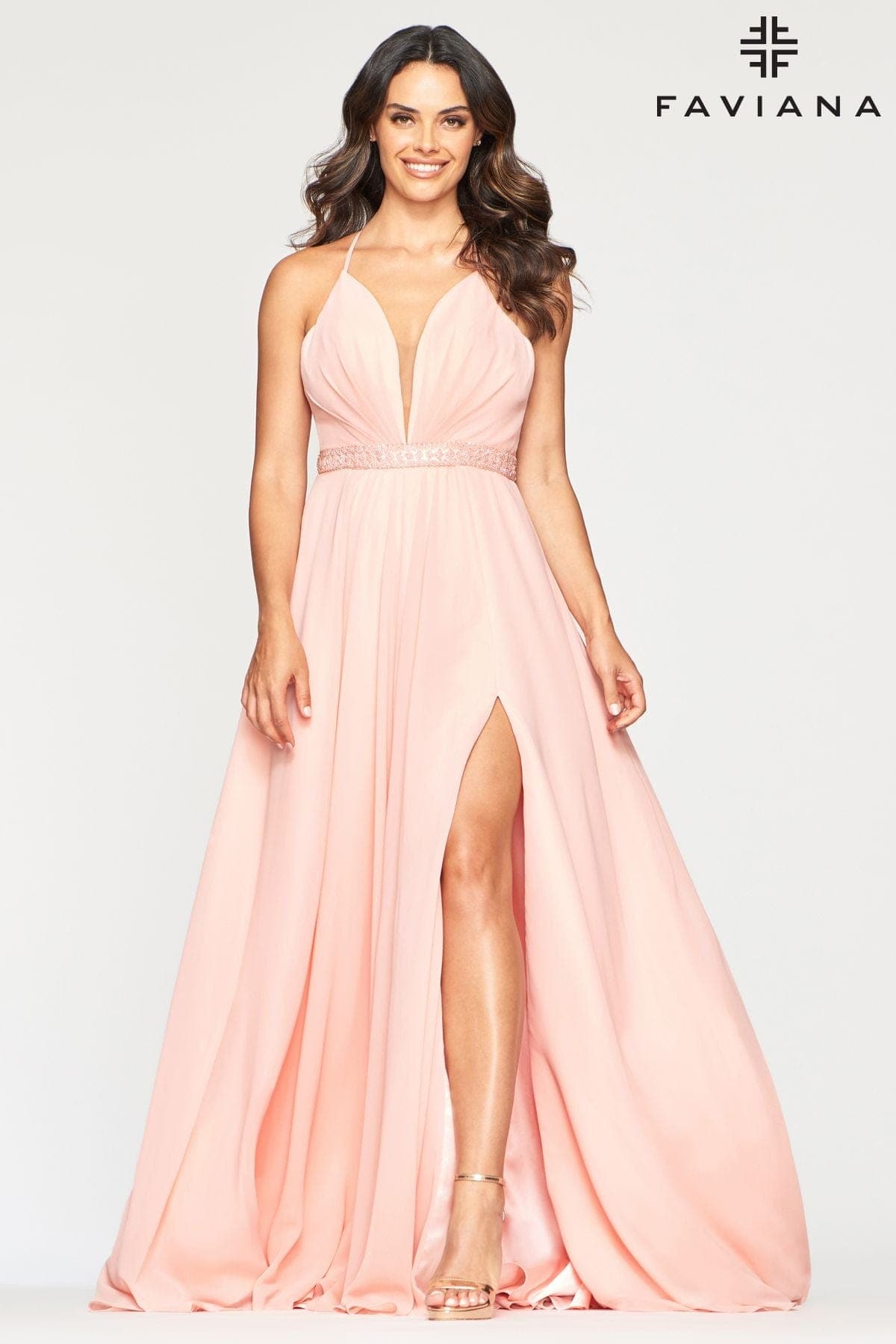 Chiffon Long Prom Dress With Pockets And Flowy Skirt