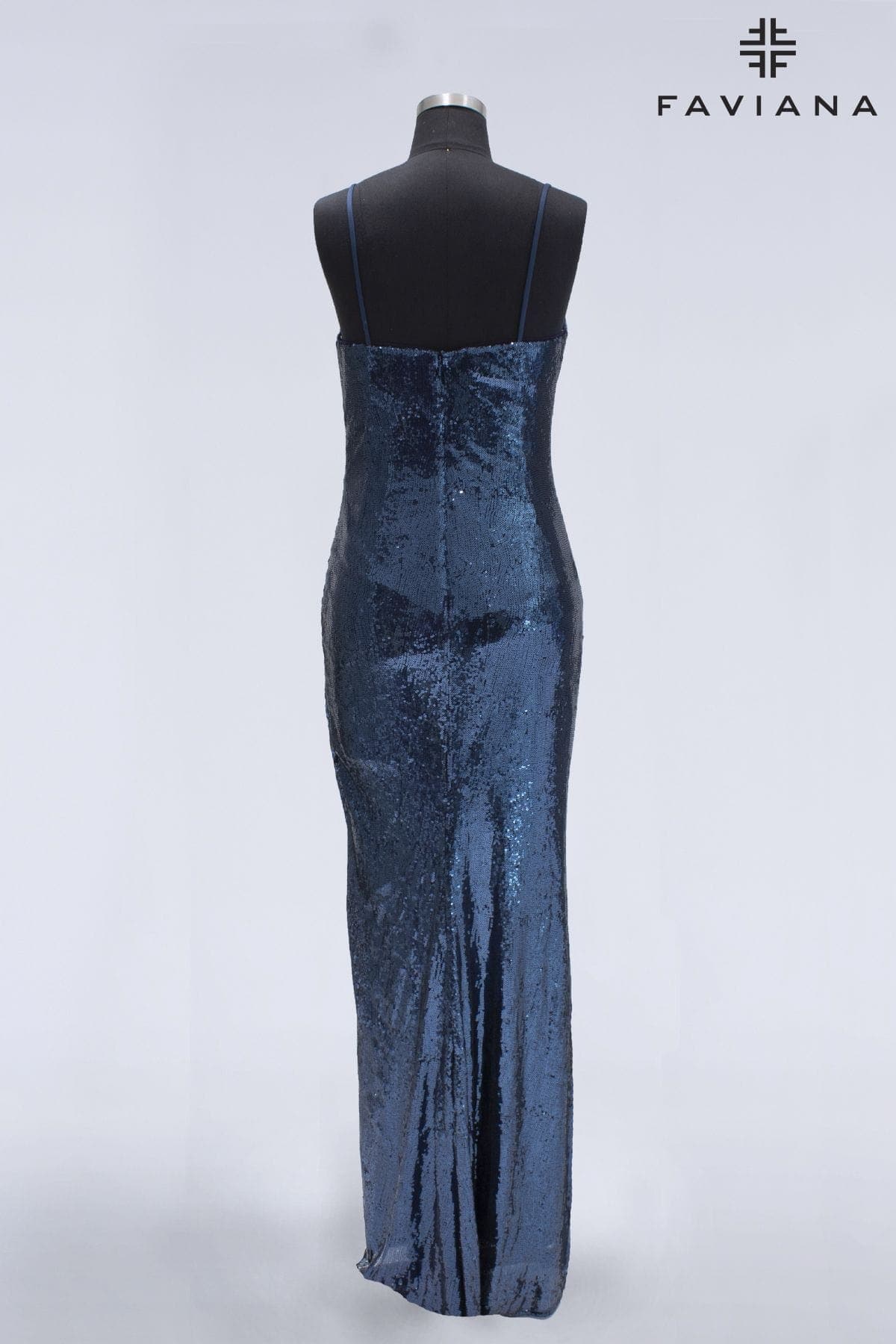 Long Sequin Dress With Cowl Neckline